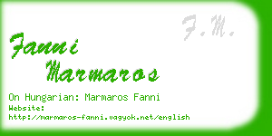 fanni marmaros business card